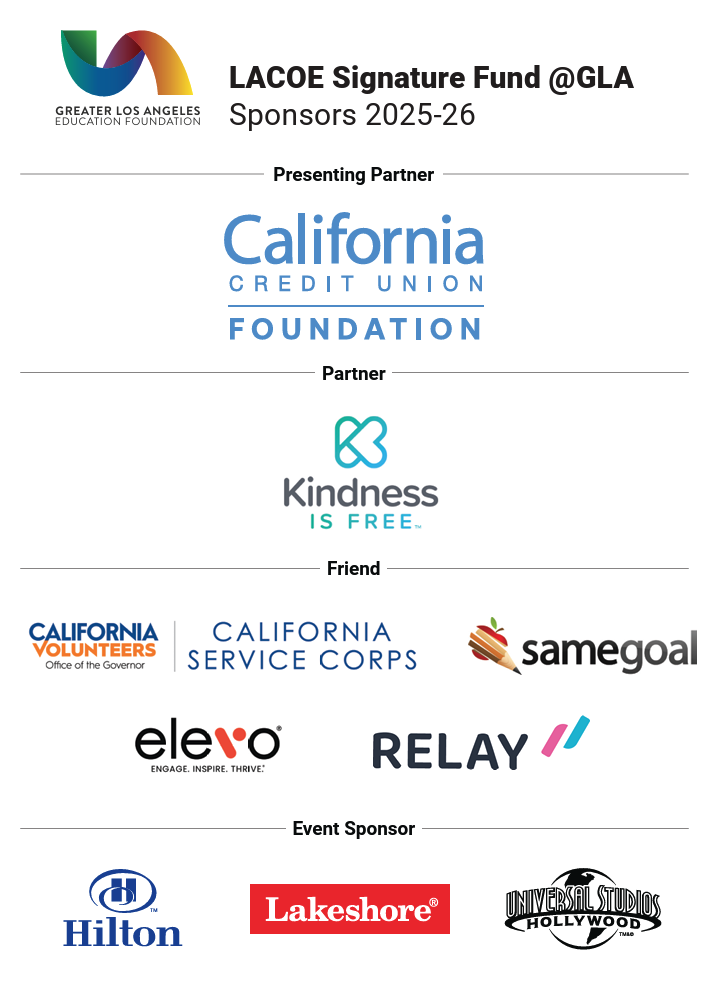 Flyer showing Teachers of the Year sponsors for 2025-2026