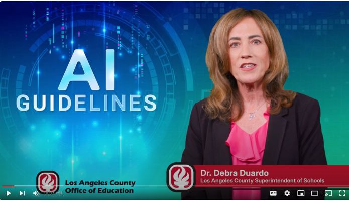 Photo of Dr. Duardo with text "AI Guidelines" and LACOE Logo