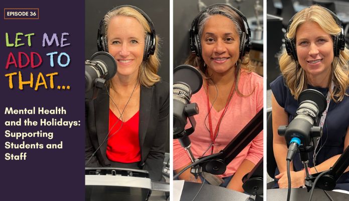 LACOE podcast guests speaking about mental health and the holidays