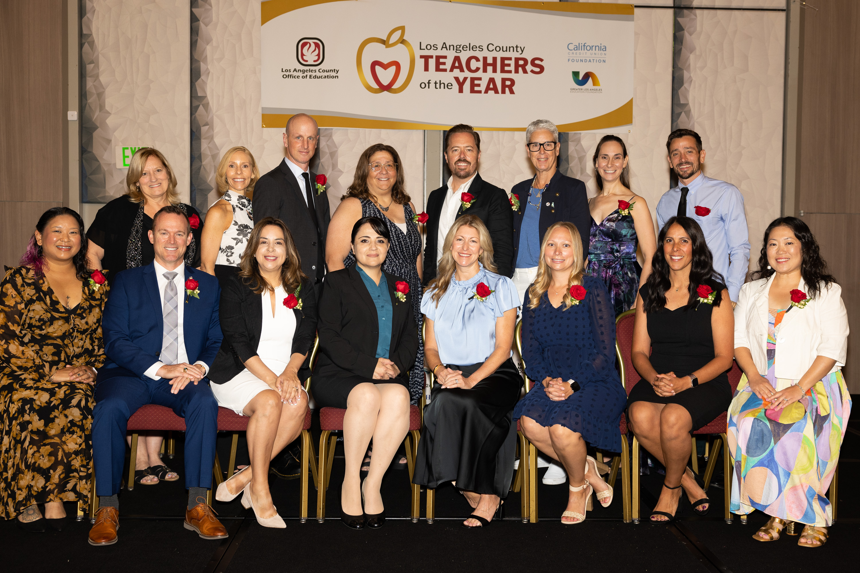 Group photo of 2024-25 L.A. County Teachers of the Year 